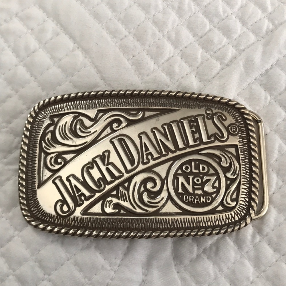 Jack Daniels brand pewter belt buckle